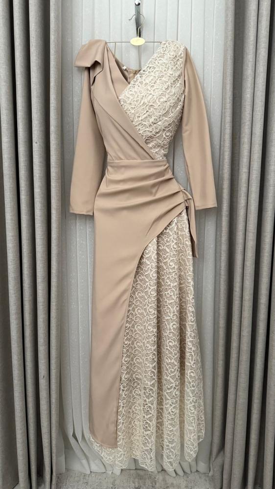Soft beige evening dress