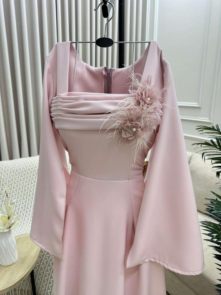 Soft pink evening dress