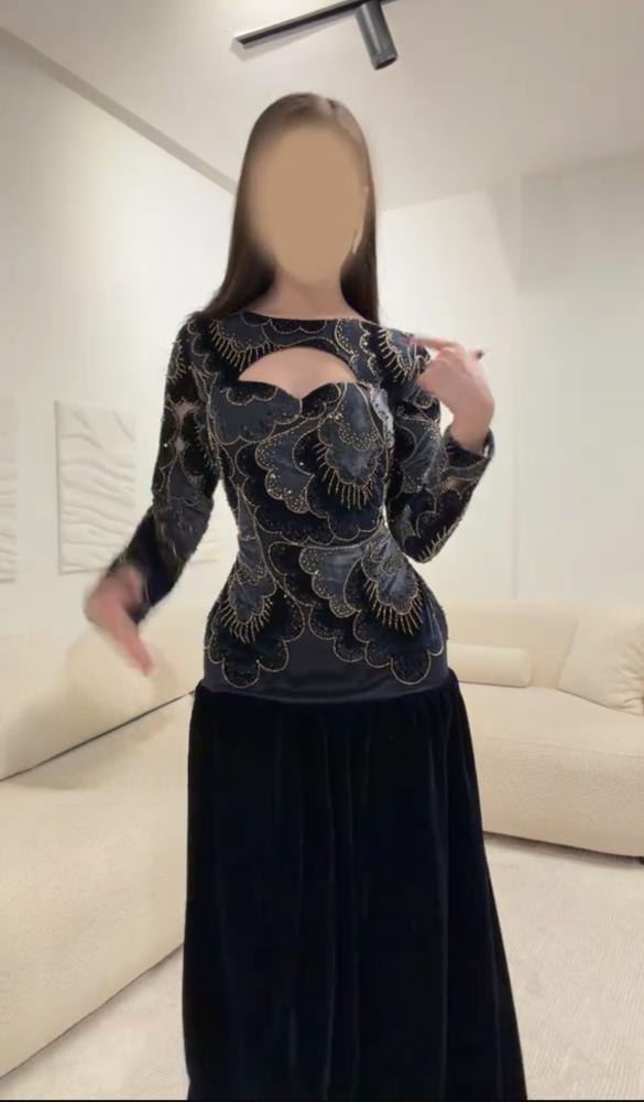 فستان سهره مخمل اسود