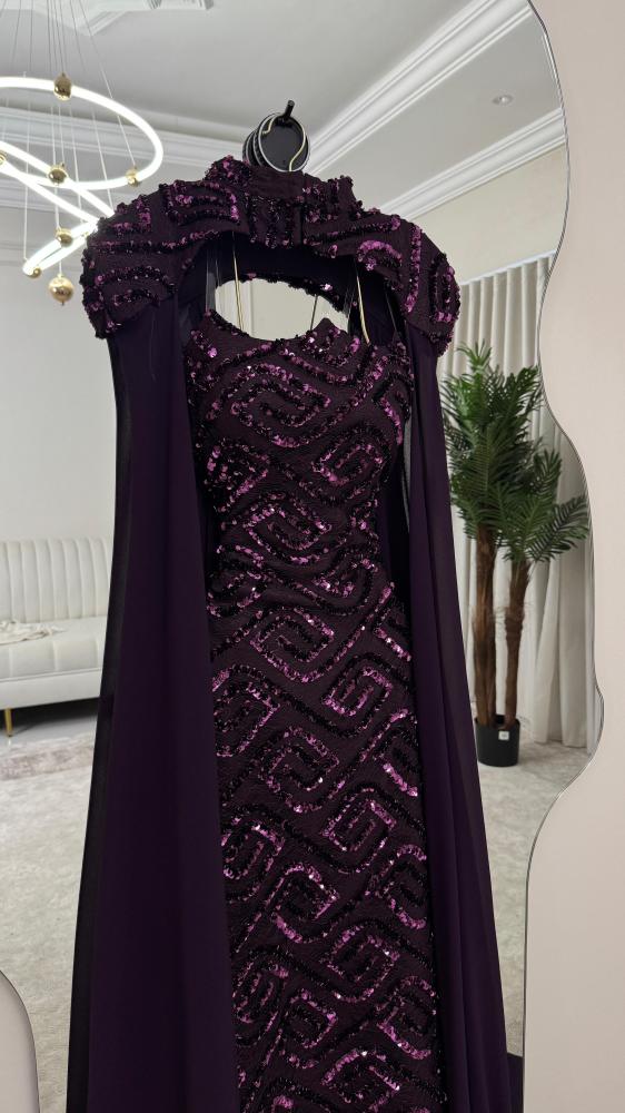 Elegant purple evening dress