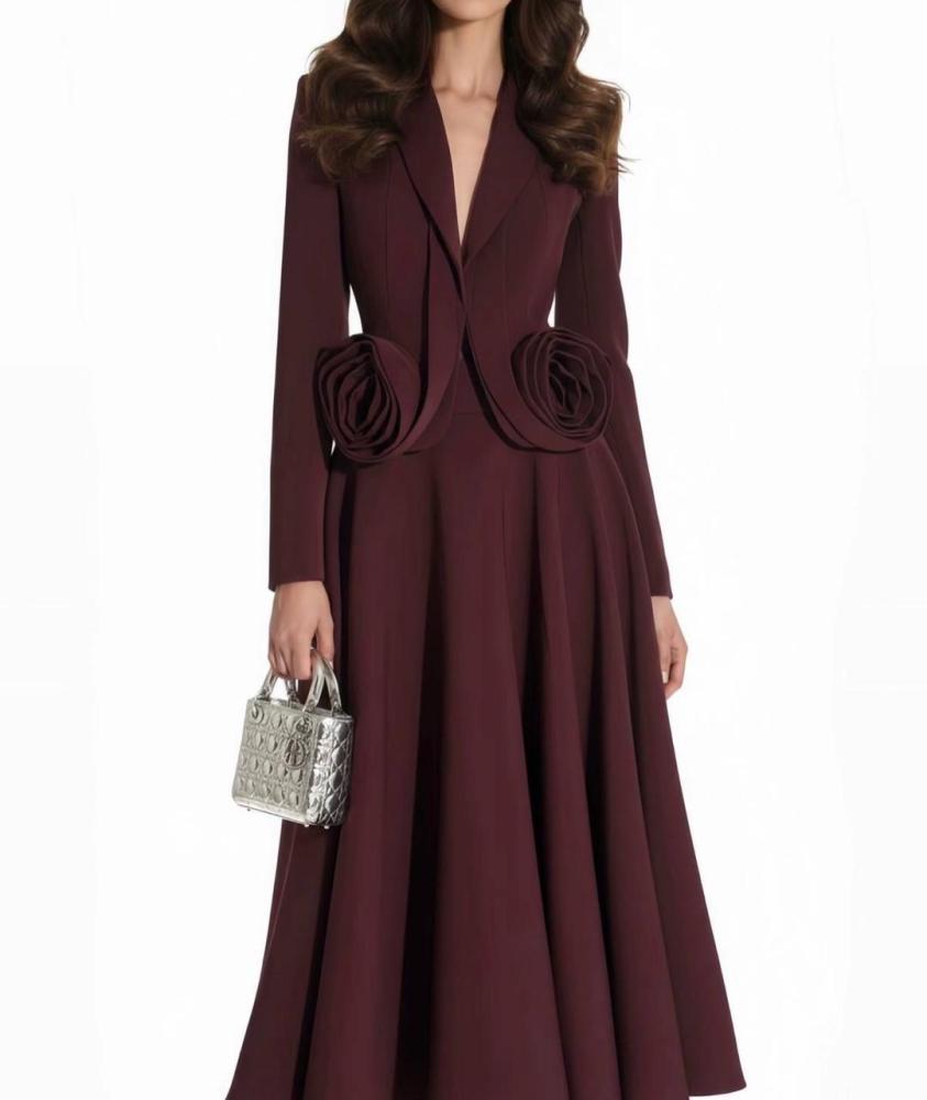 Two pieces of Burgundy baby clothes