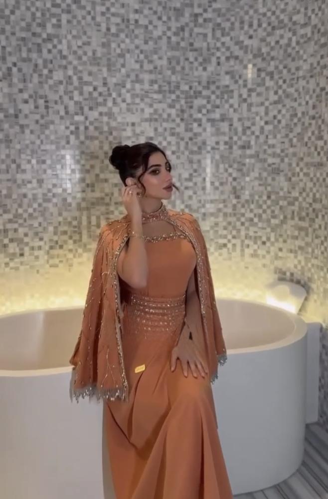 فستان سهره   فخم برتقالي