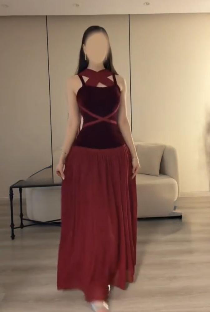 فستان سهره  ناعم جوخ وشيفون