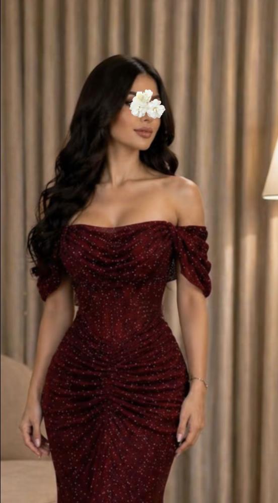 فستان لويا عنابي