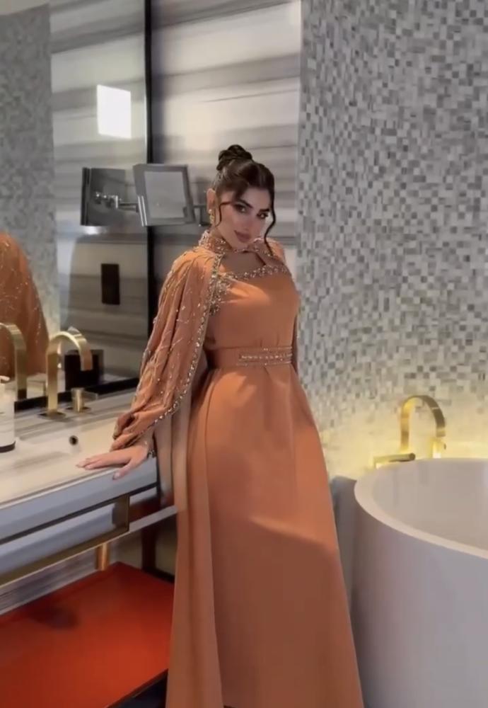 فستان سهره   فخم برتقالي