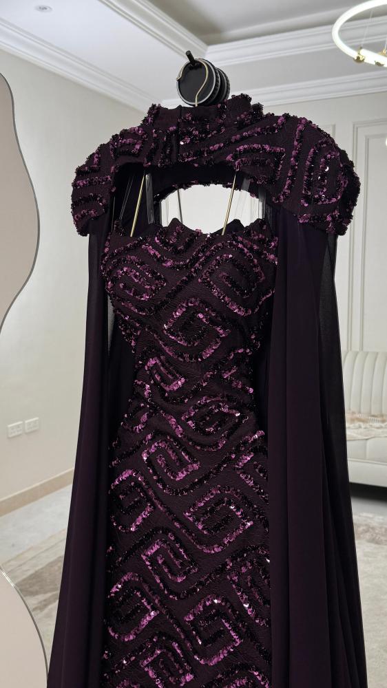 Elegant purple evening dress