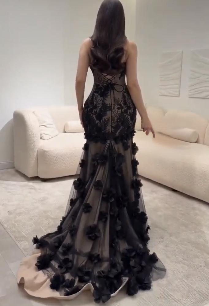 فستان سهره  فخم الاميرة اسود