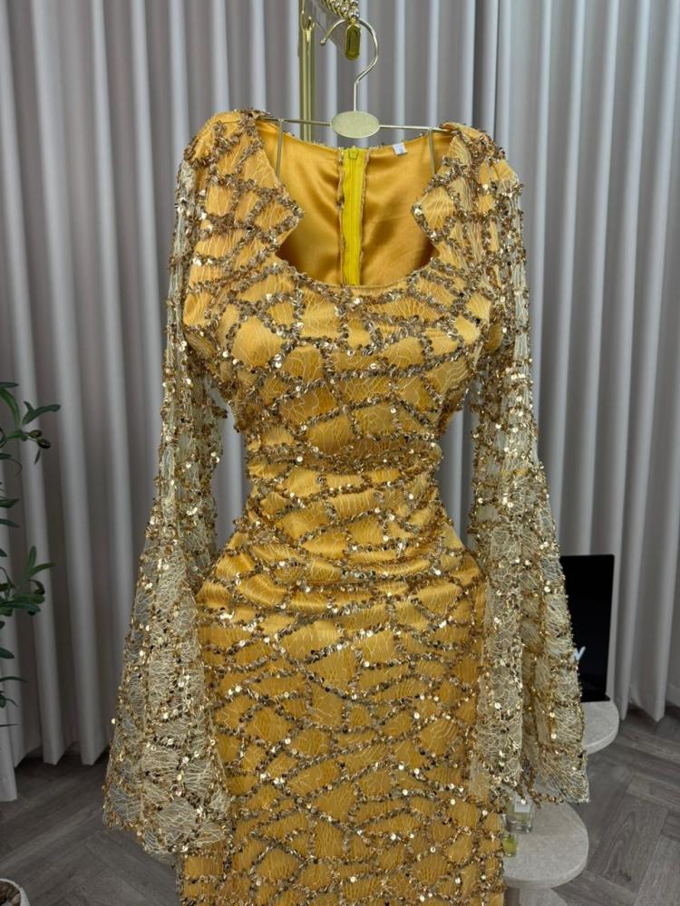 فستان سهره   فخم كموني