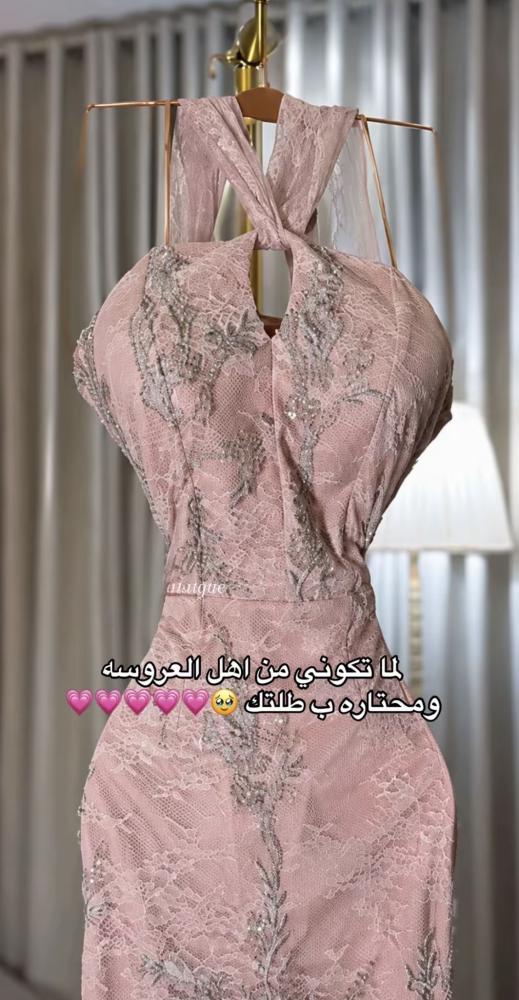 فستان  سهره فخم وردي