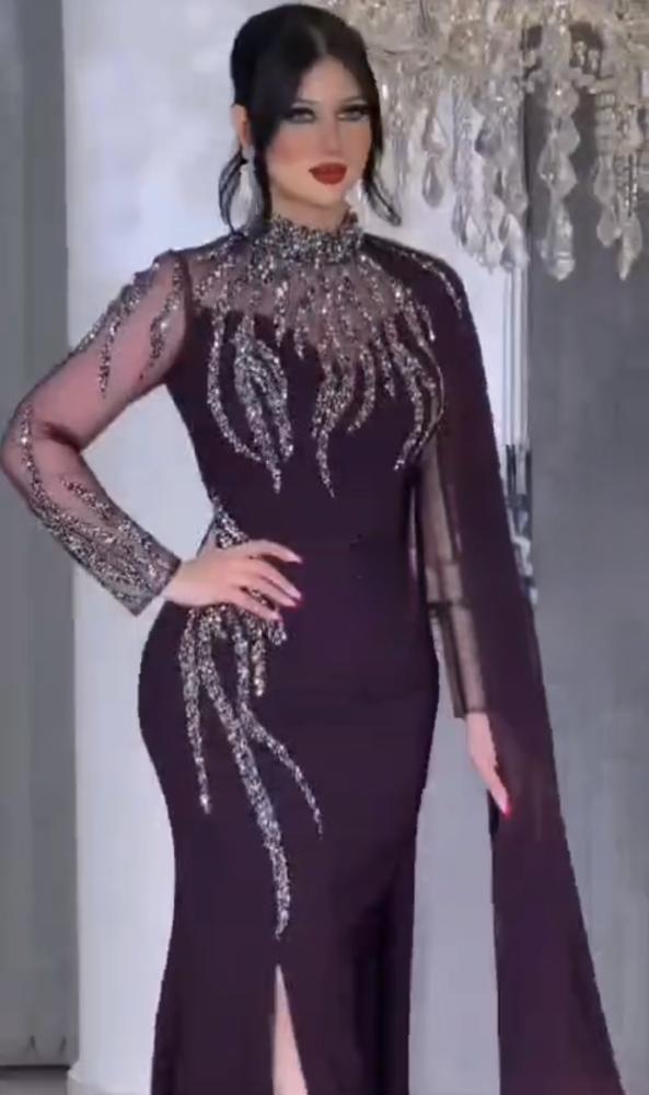 فستان سهره   موف & وازرق