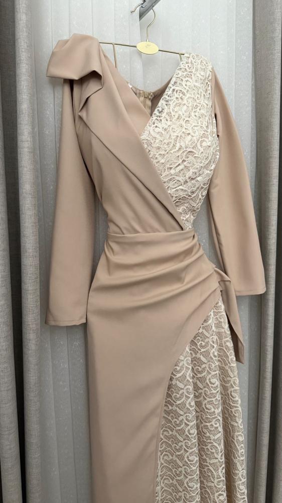 Soft beige evening dress