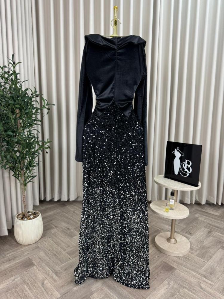 فستان سهره   مخمل اسود