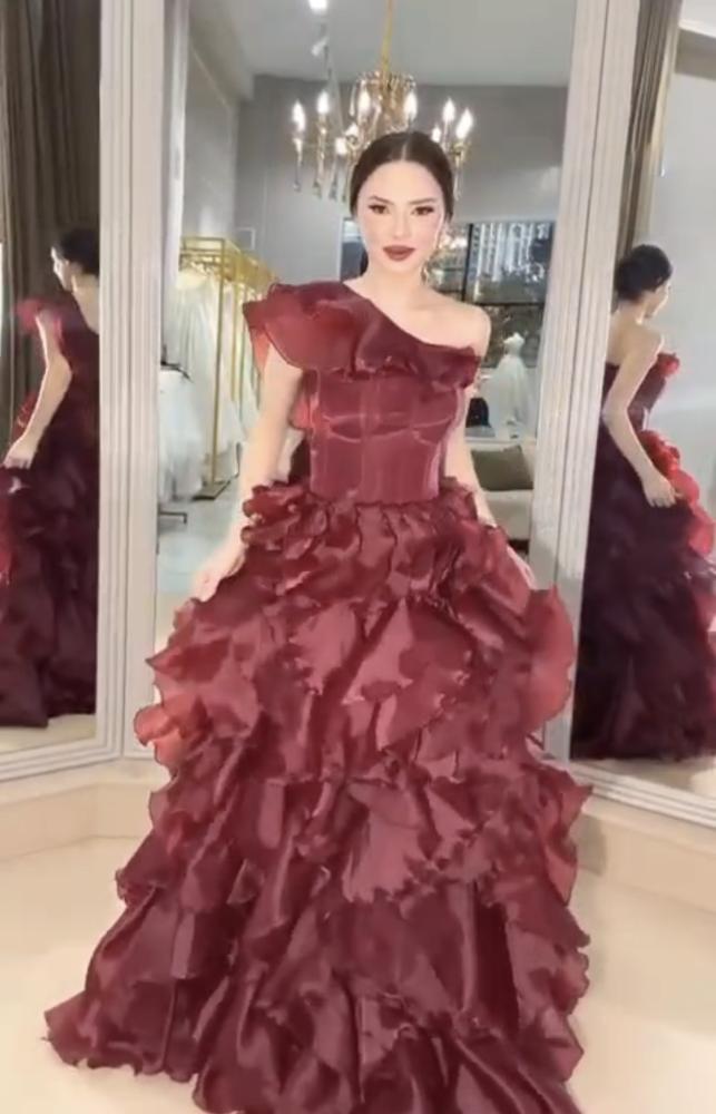 فستان سهره   عنابي