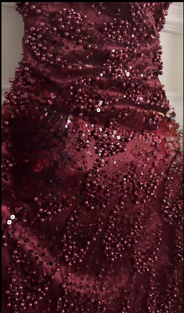فستان سهره   فخم عنابي