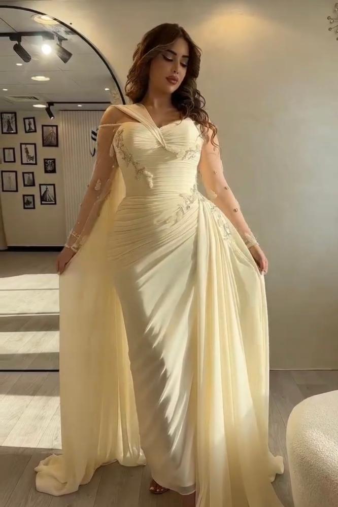 فستان سهره ليموني راقي