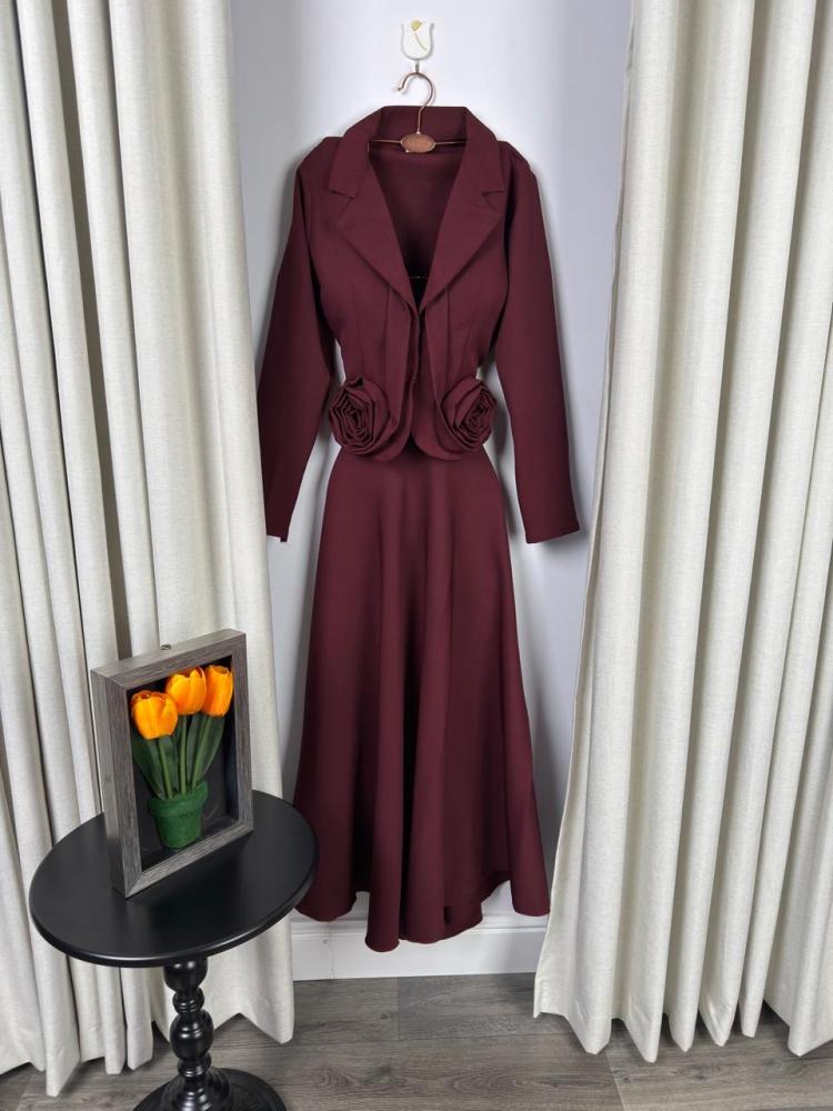 Two pieces of Burgundy baby clothes