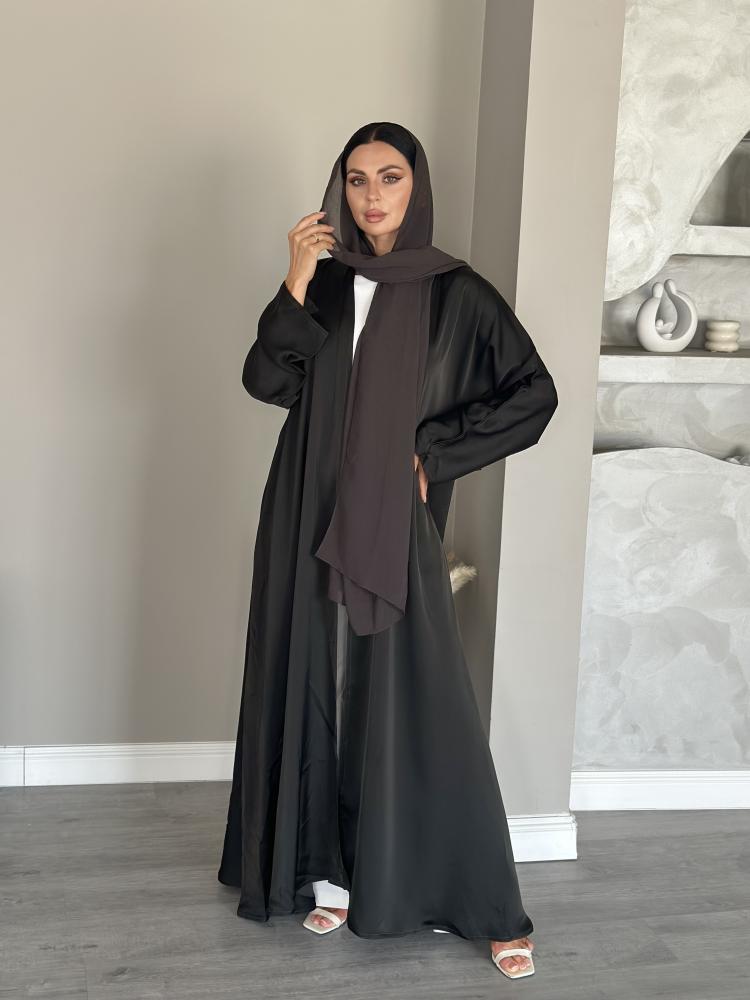 عبايه زيتي قماش كريب L20