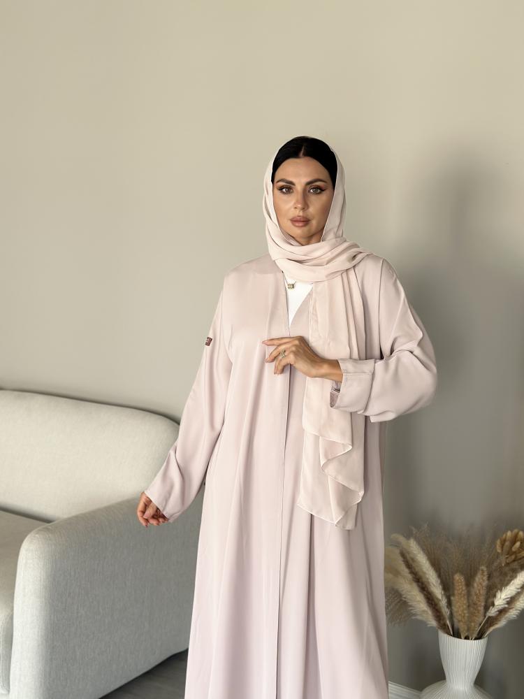 عبايه بيج قماش كريب L22