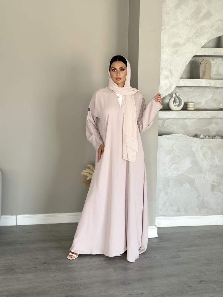 عبايه بيج قماش كريب L22