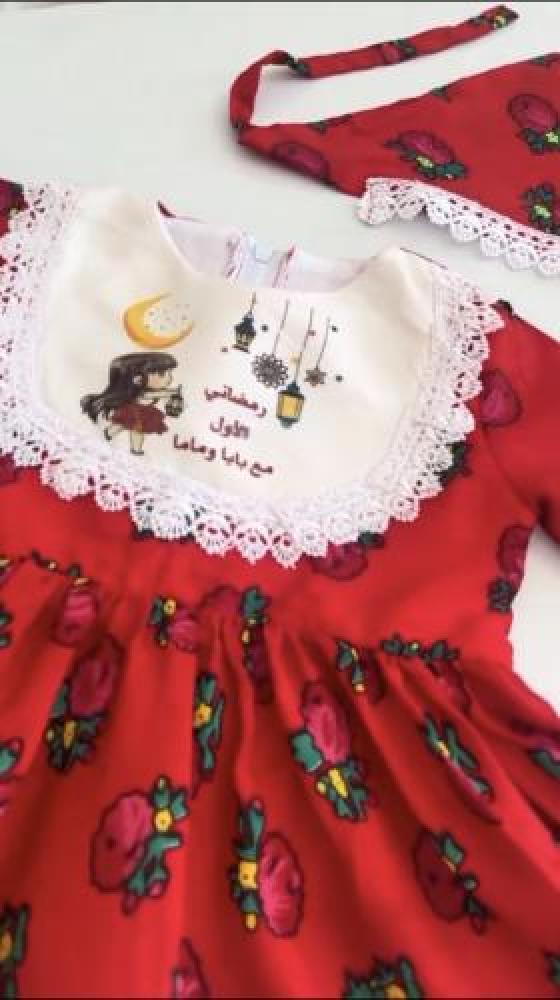 فستان بناتي شالكي  بتطريز  أنيق (عبارة)