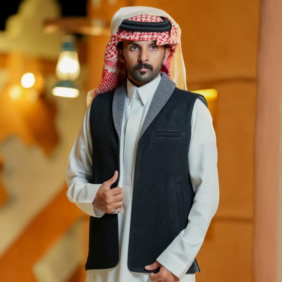 سديري رجالي دبل فيس رصاصي غامق مع كحلي