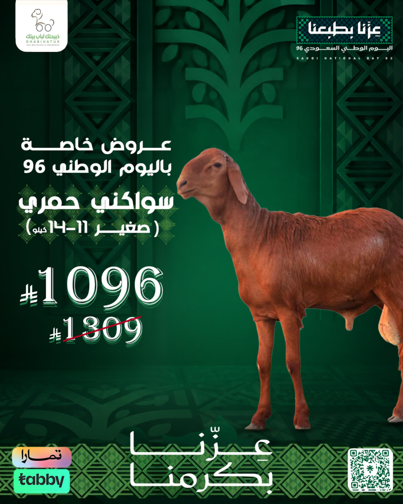 سواكنى حمرى صغير وزن (11-14) كيلو