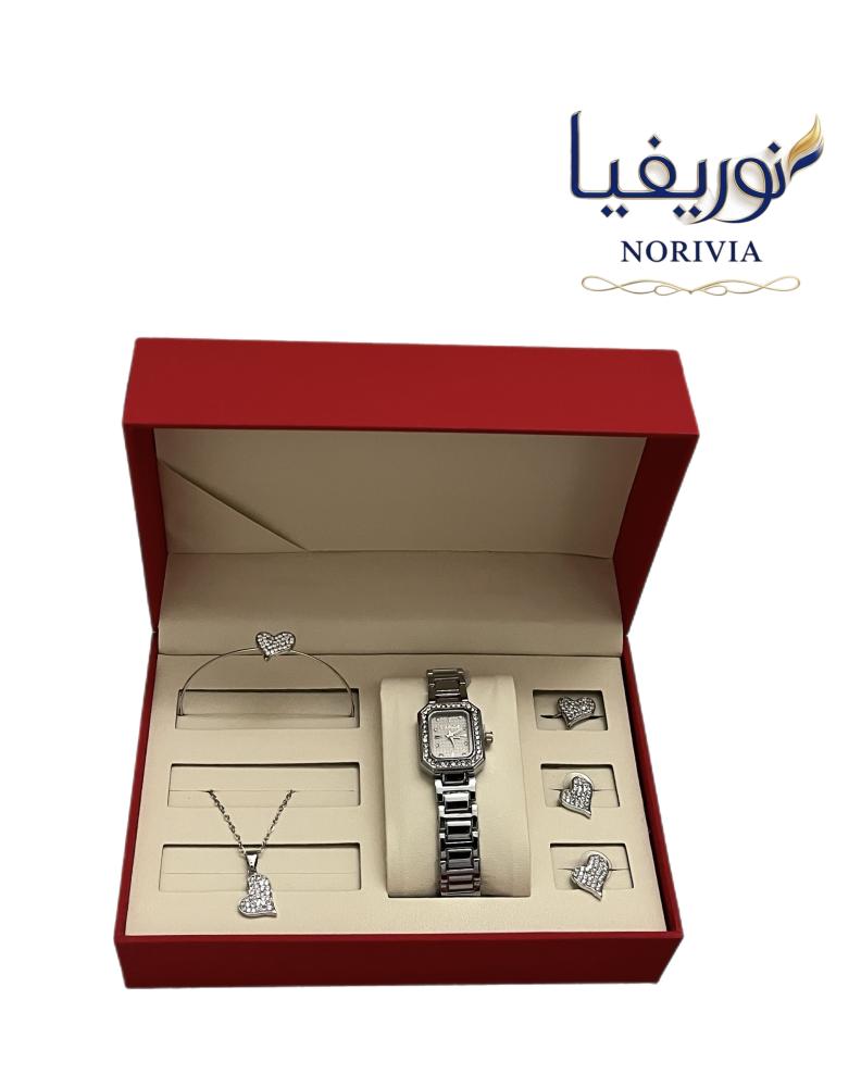 طقم ياقوت 5 قطع ذهبي + فضي