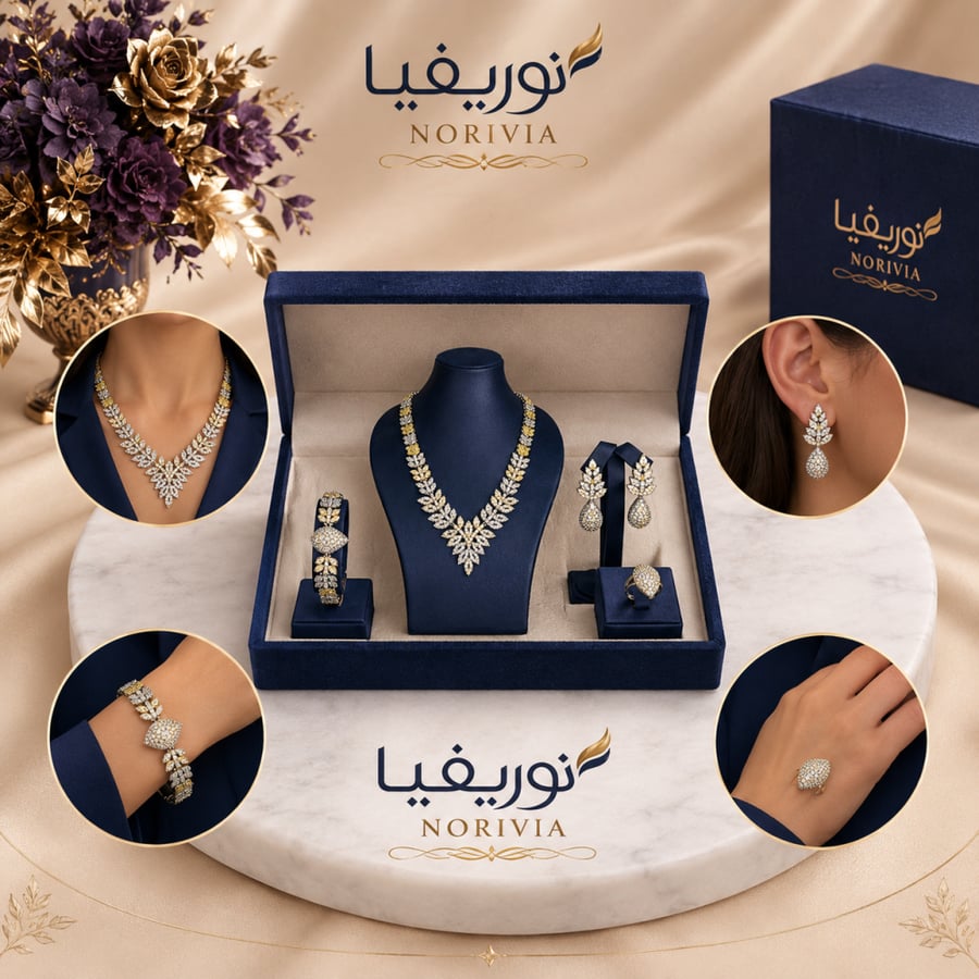 طقم سهرتي 4 قطع زيركون فاخرة