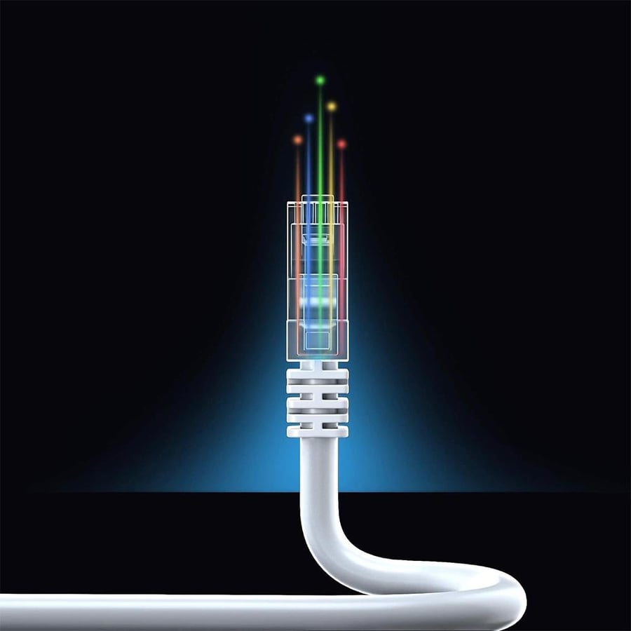 JD FN403 network cable of the type CAT-6 (white color) with a length of 3 meters