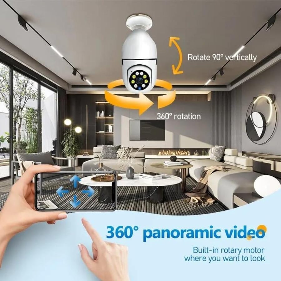 Smart home surveillance camera V380 Pro in the shape of a bulb PTZ with 360° angle