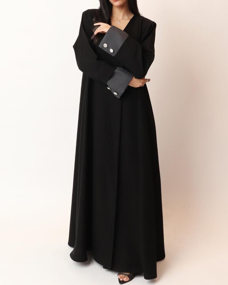 عباية كتان اسود