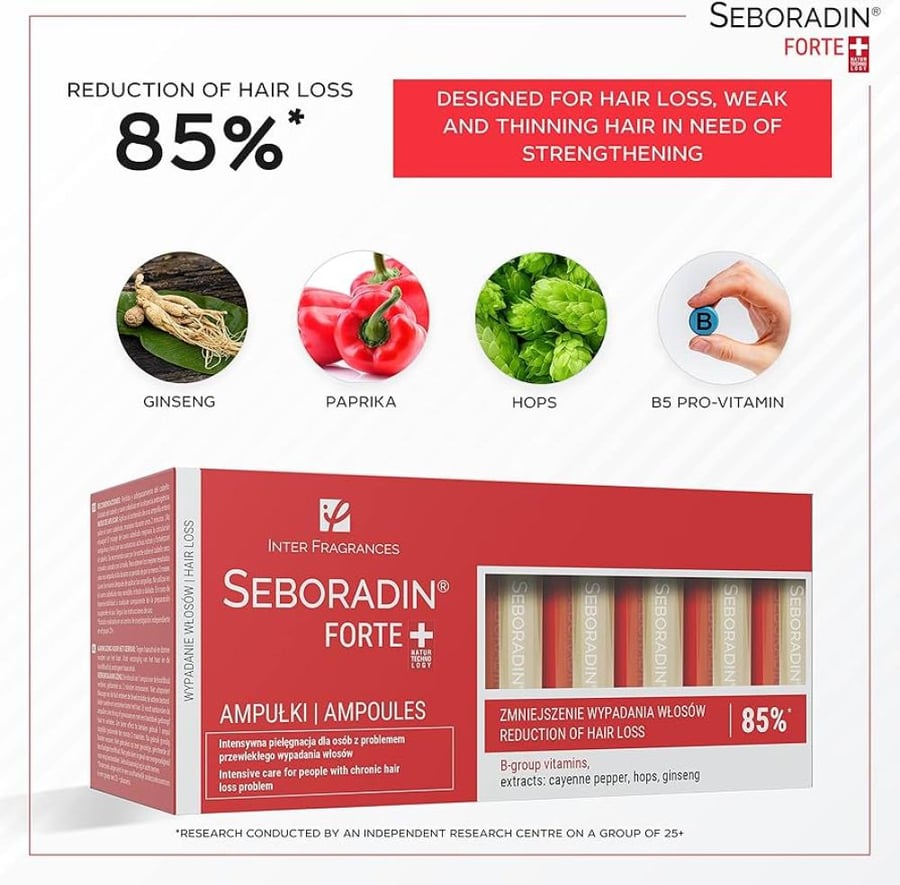 أمبولات سيبورادين فورت لعلاج تساقط الشعر المزمن - Seboradin Forte Anti-Hair Loss Ampoules