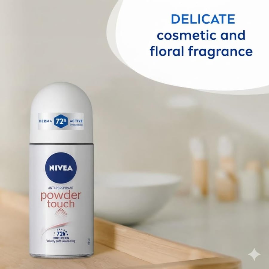 رول أون باودر تتش لمسة البودرة - 50 مل (Nivea Powder Touch Roll-On)