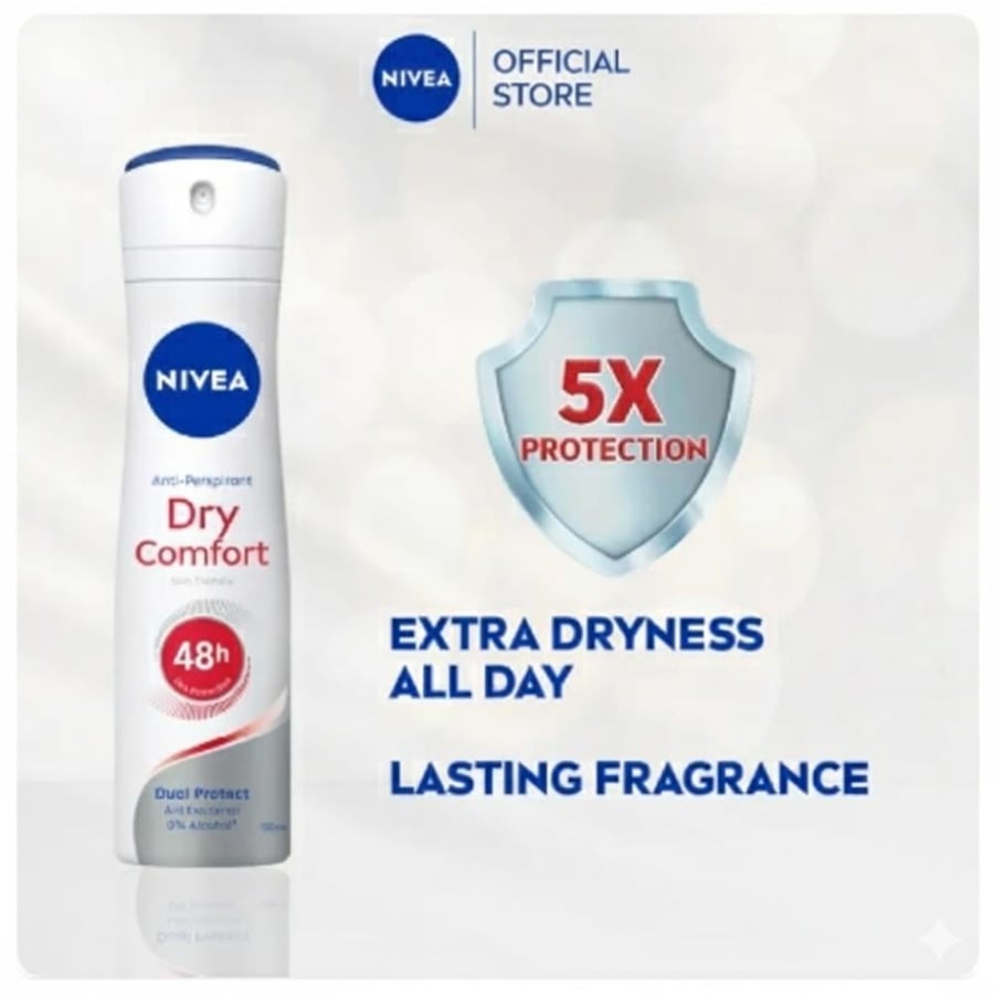 بخاخ نيفيا دراي كومفورت بحماية مزدوجة - 150 مل (Nivea Dry Comfort Spray)