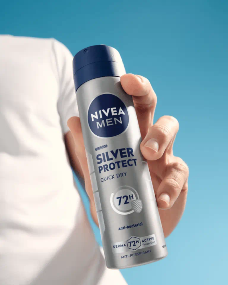 بخاخ نيفيا مان سيلفر بروتكت بأيونات الفضة - 150 مل (Nivea Men Silver Protect)
