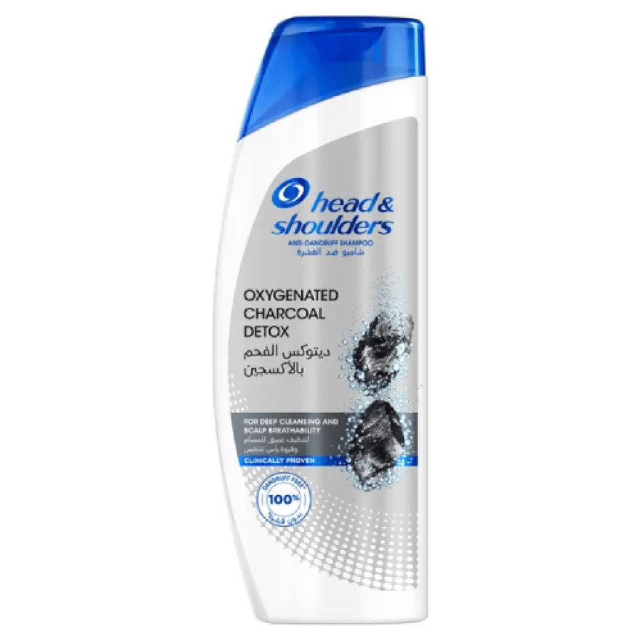 شامبو هيد آند شولدرز (Head & Shoulders) - ديتوكس الفحم بالأكسجين (Oxygenated Charcoal Detox) - لتنظيف عميق وفروة رأس تتنفس. 190 مل