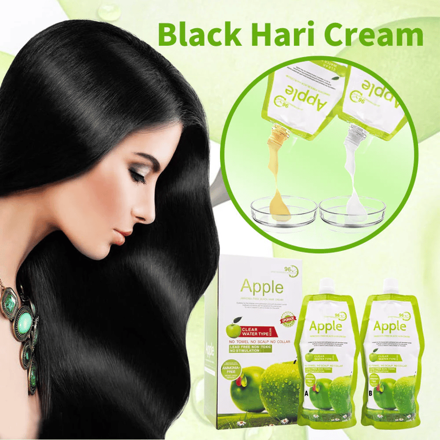 كريم آبل لصبغ الشعر باللون الأسود الطبيعي - Apple Ammonia-Free Black Hair Cream