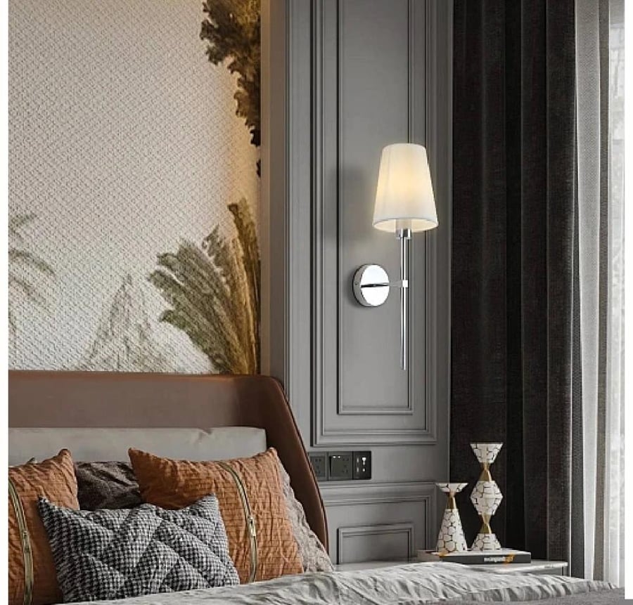 اناره جداريه شاين برايت مفرد مودرن فضي E14    رقم الصنف C5268