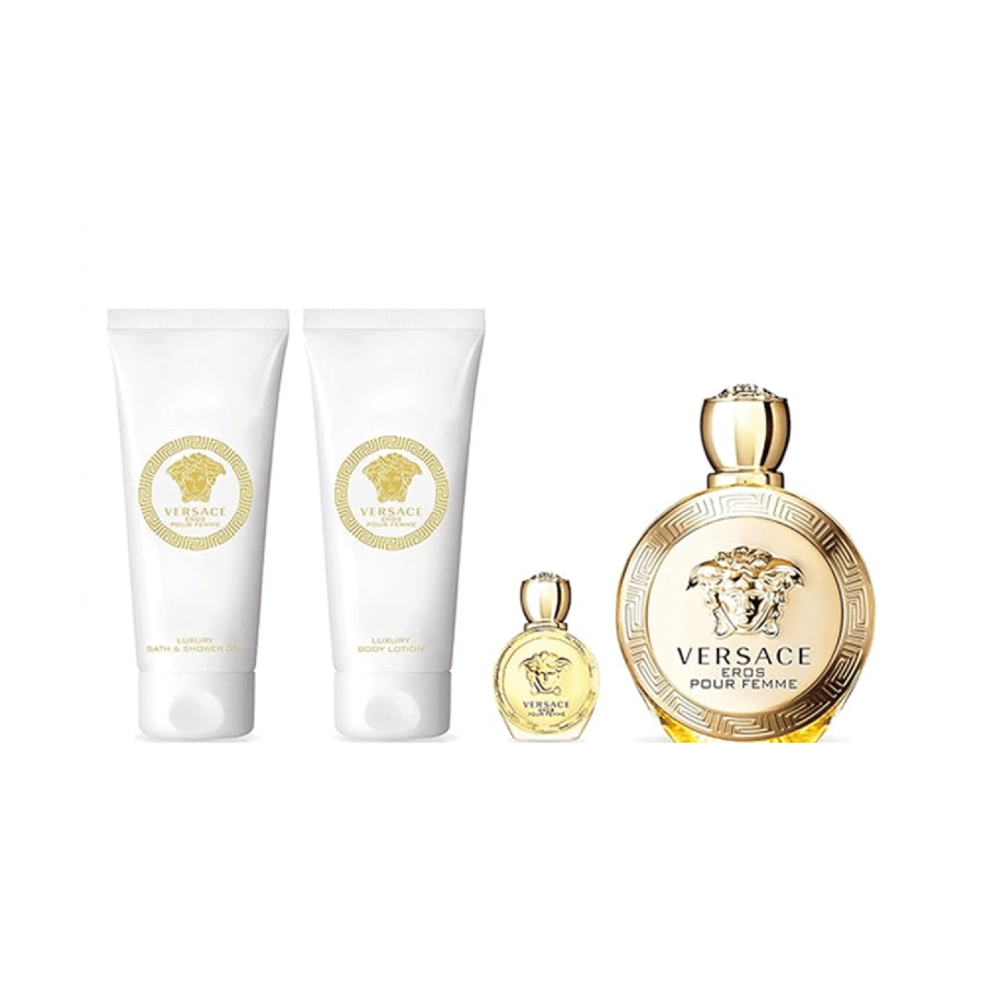 Versace Eros Pour Femme For Women Set - Eau de Parfum - 4 Pieces |