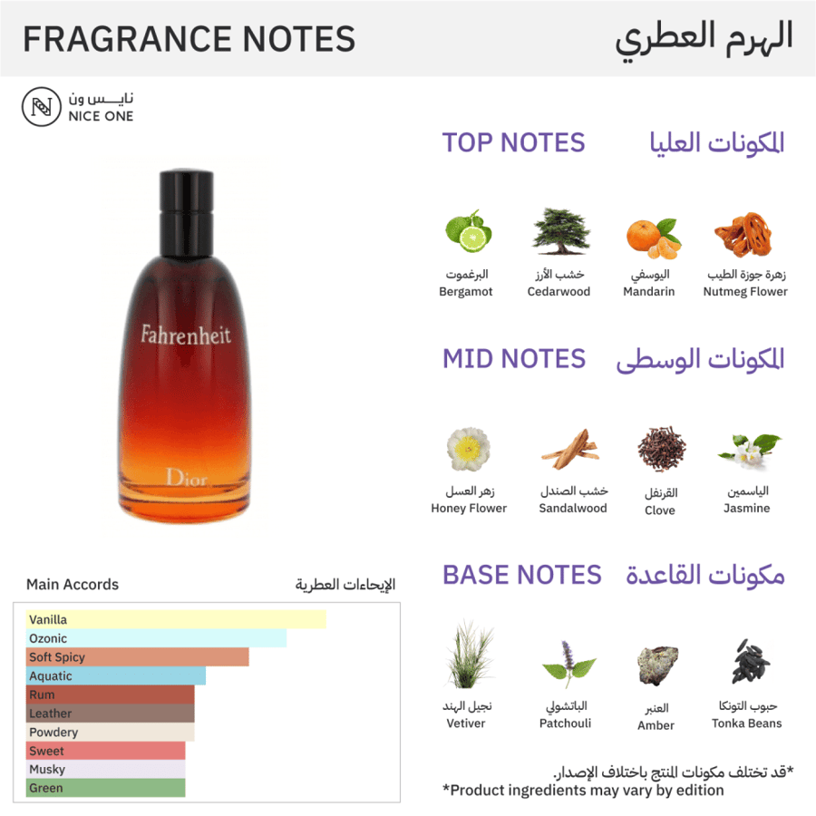 عطر فهرنهايت من ديور للرجال - او دي تواليت | 100ml