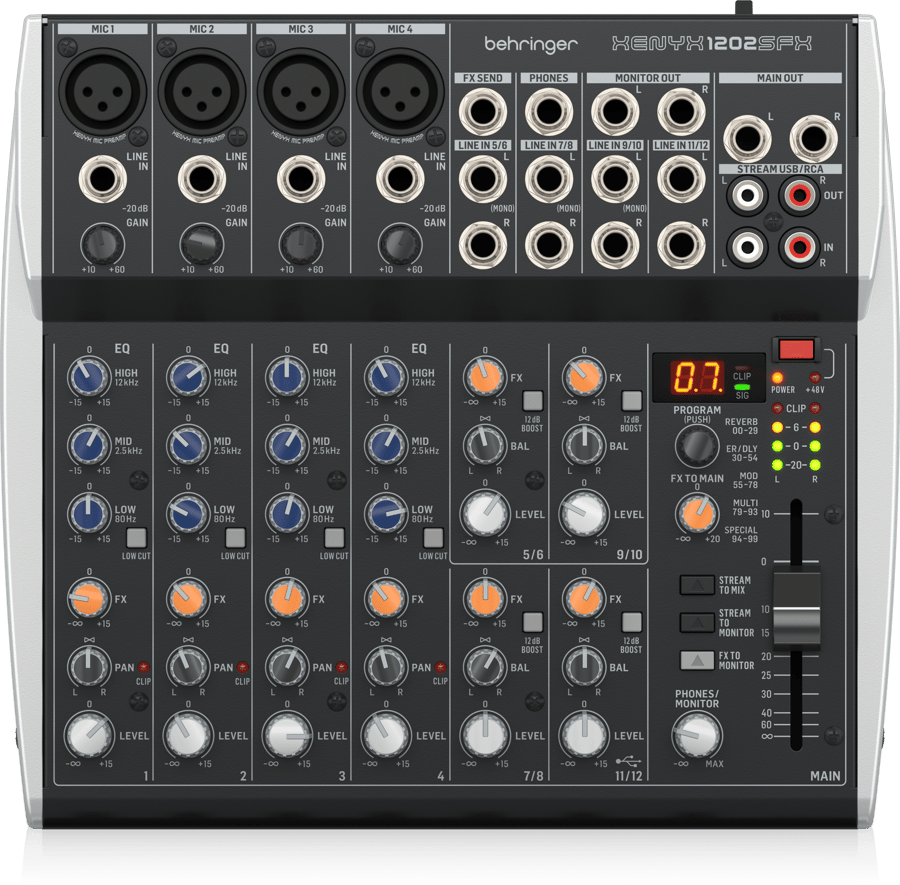 مكسر بهرنجر مع مؤثرات صوتية 2 مايك , XENYX QX1202SFX