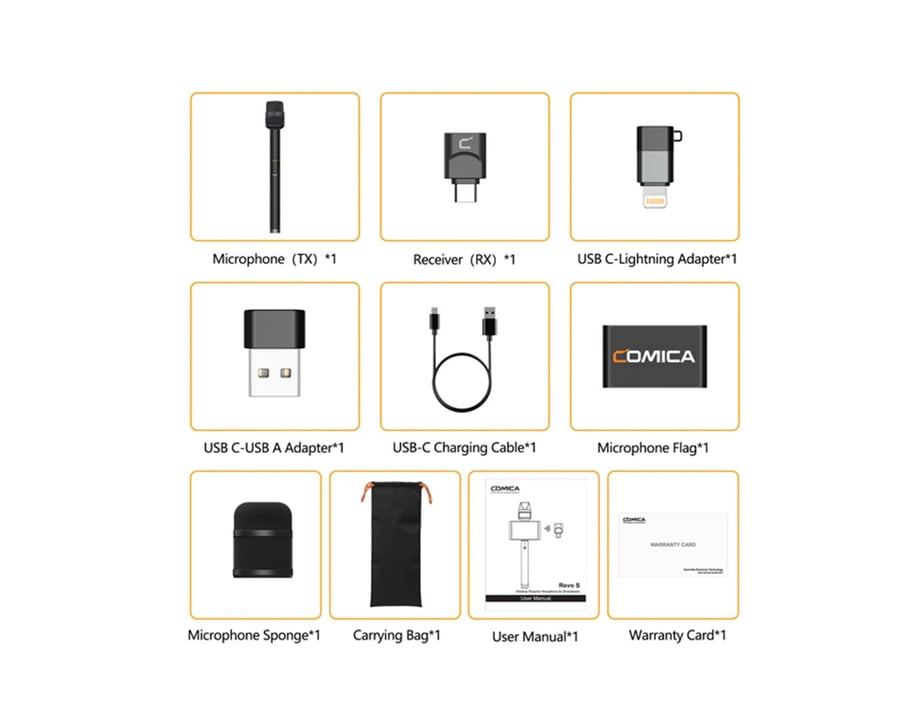 كوميكا ميكروفون ريفو اس لاسلكي محمول للتسجيل و المقابلات لاسلكي تايب سي USB C
