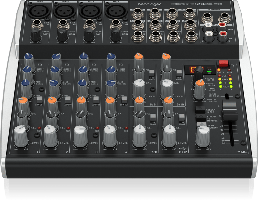 مكسر بهرنجر مع مؤثرات صوتية 2 مايك , XENYX QX1202SFX
