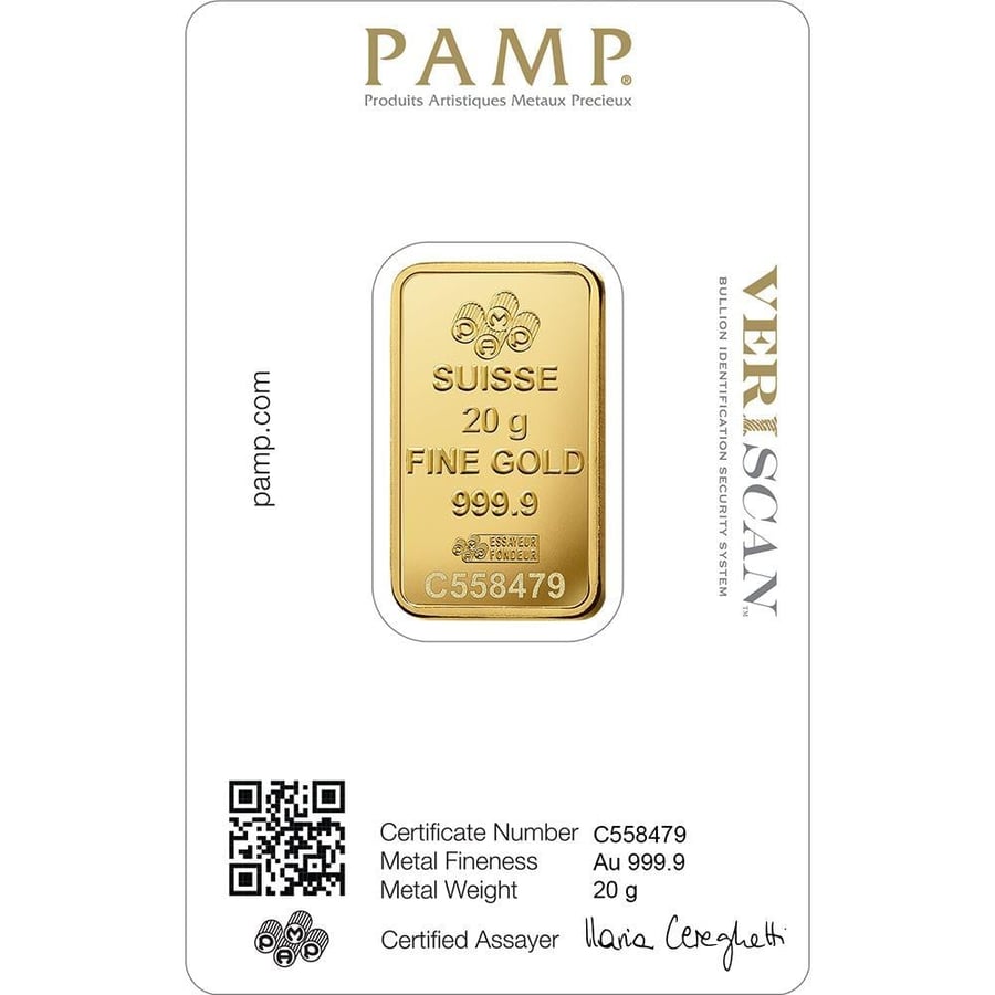 سبيكة PAMP بامب 20 جرام سويسري