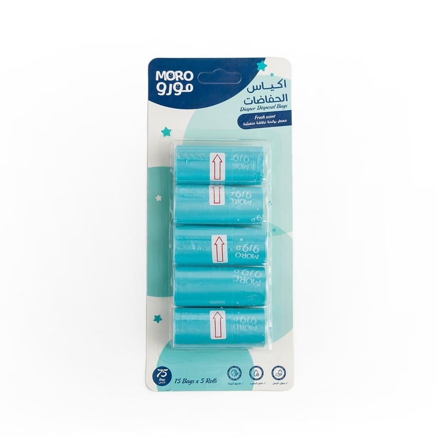 Diaper Disposal Bags - Blue 5 Rolls