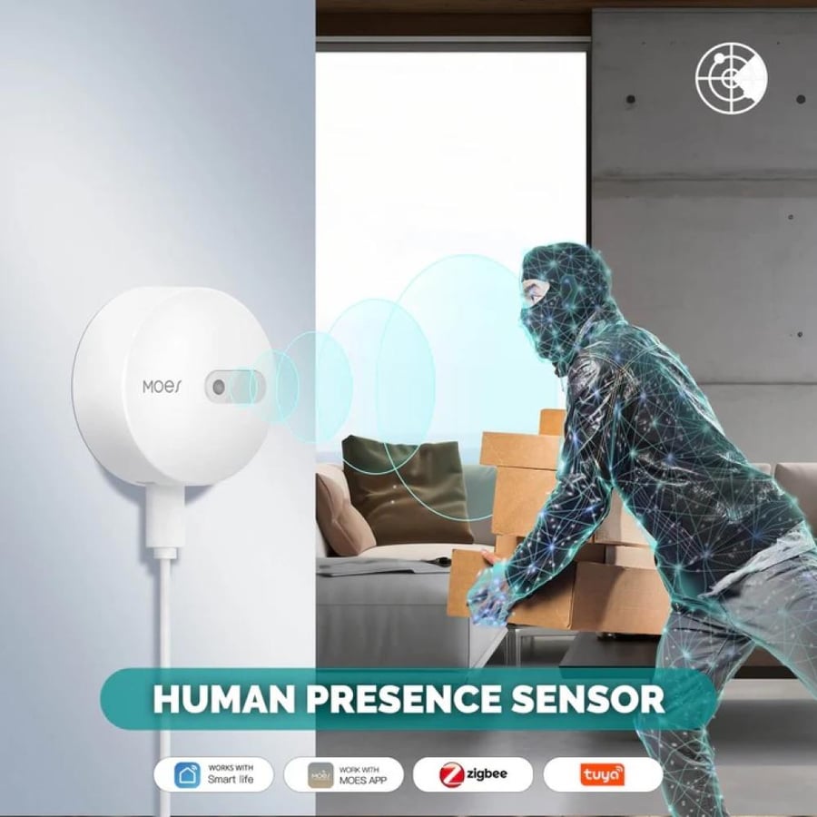 مستشعر الوجود البشري الذكي ZigBee بتقنية رادار mmWave – كشف دقيق للحركة وربط ذكي للمنزل الذكي عبر Smart Life