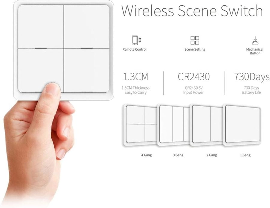 مفتاح مشهد ذكي لاسلكي ZigBee – يعمل بالبطارية للتحكم في المشاهد والأجهزة