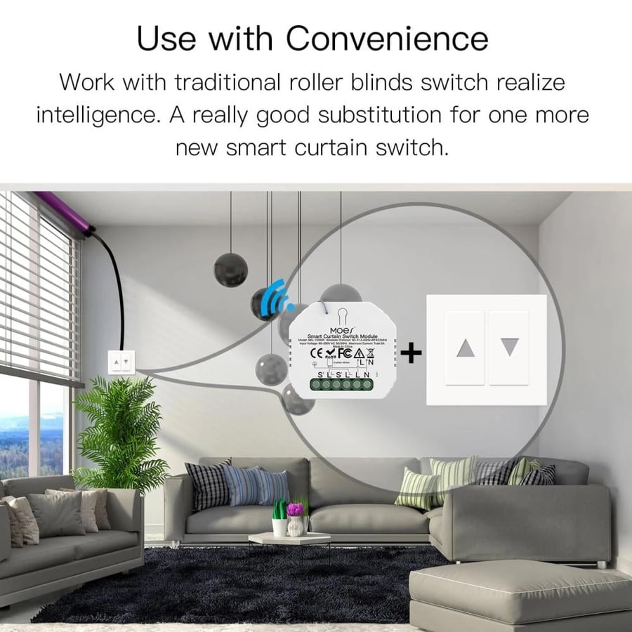 وحدة ستائر ذكية WiFi – تحكم من التطبيق