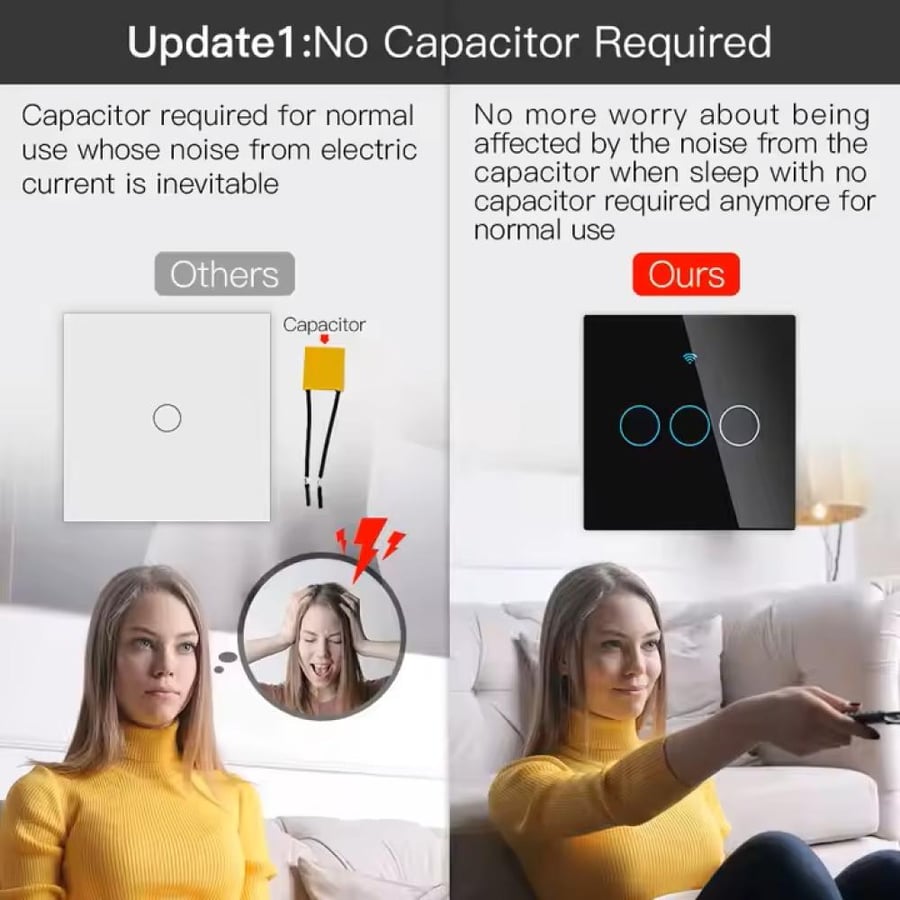 Smart glass Zigbee lighting key control via app and voice