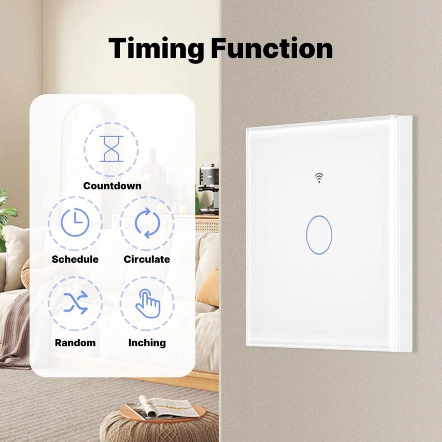 Smart glass Wi-Fi lighting key control via app and voice
